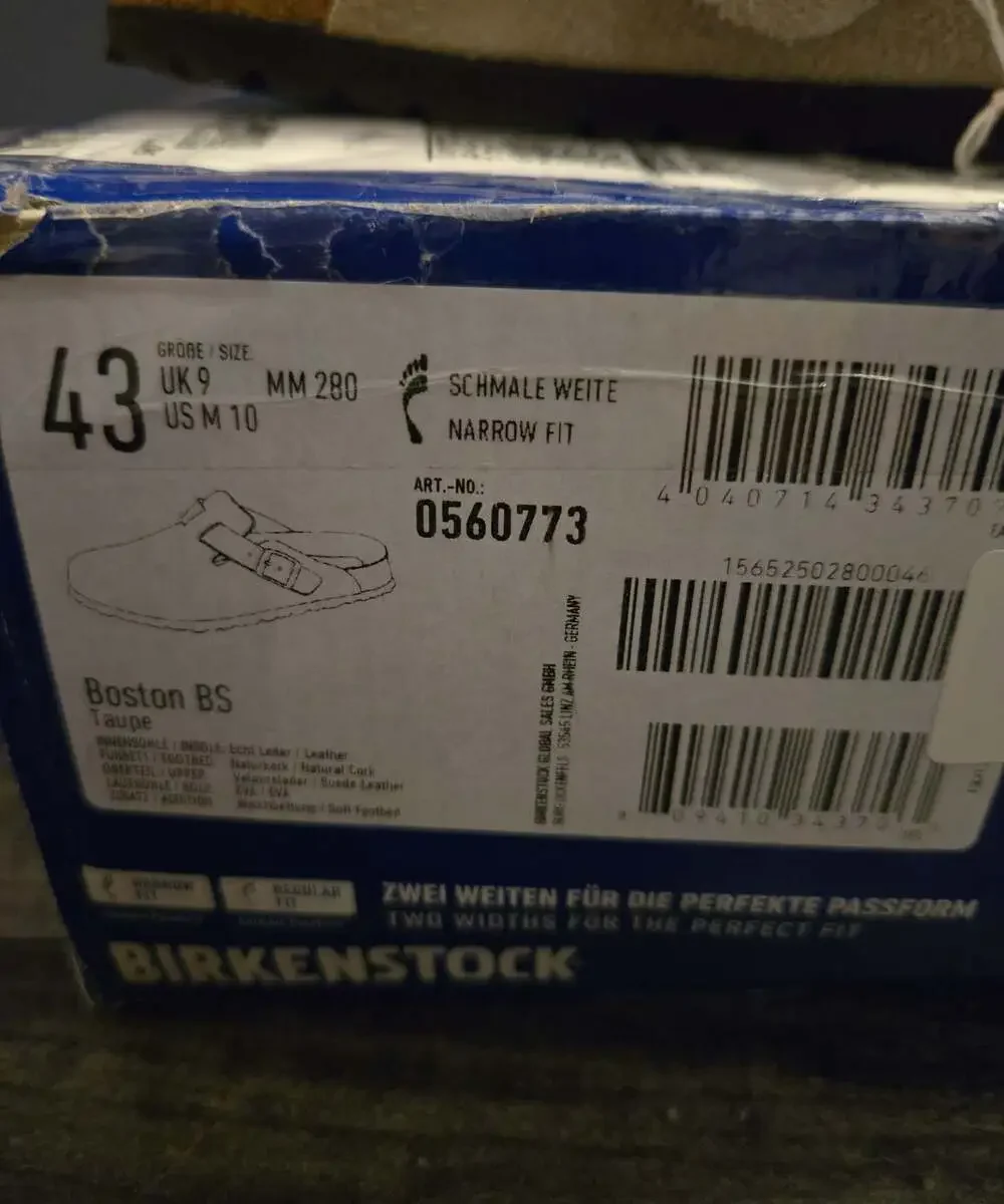 New Birkenstock Boston taupe size 43 soft footbed